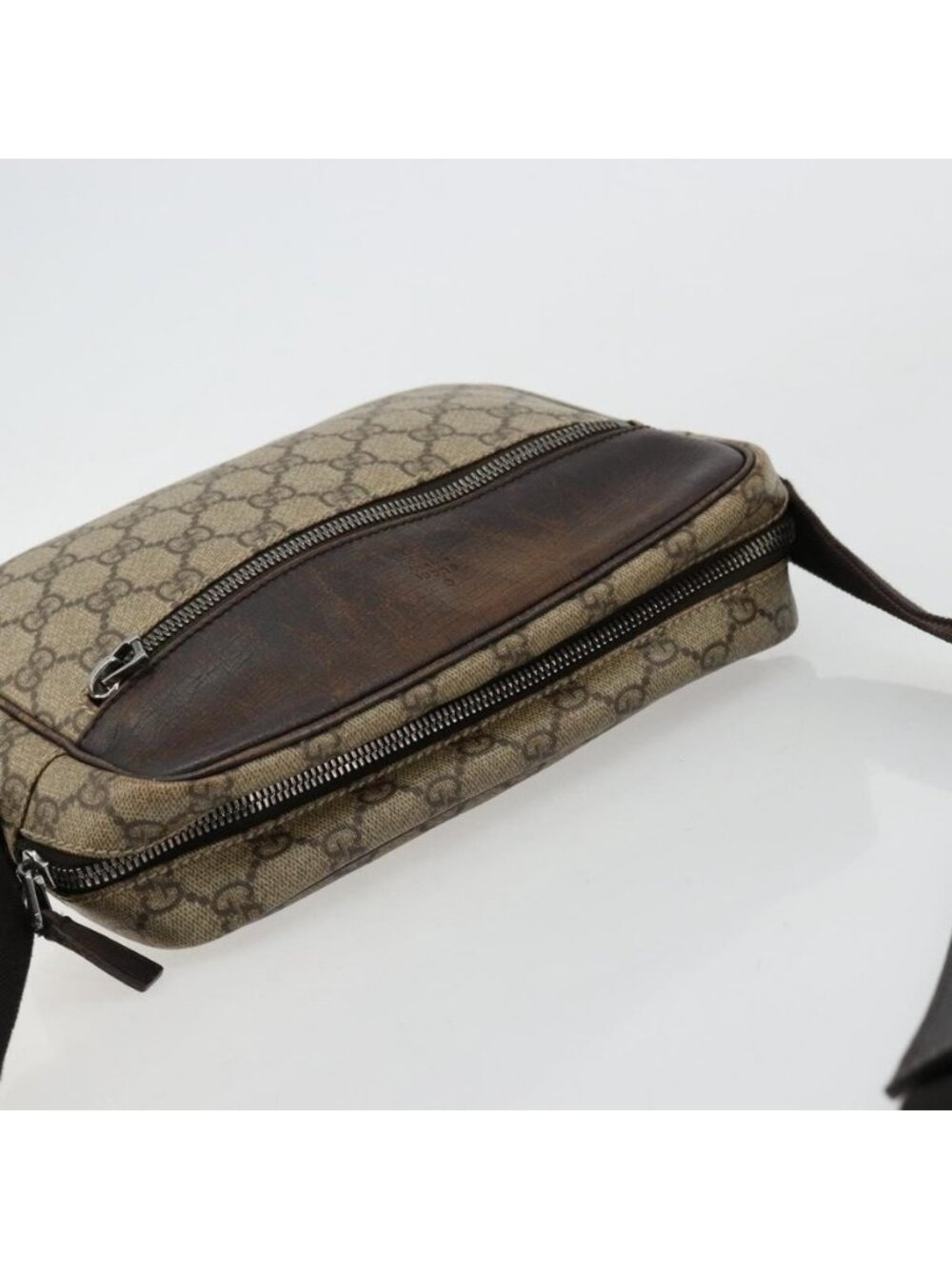 Authentic GUCCI GG Supreme Shoulder Bag PVC Beige Silver 114291 - Picture 13 of 16